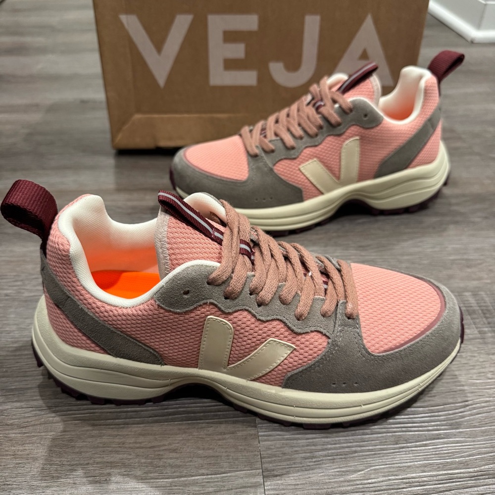 Veja Venturi Canvas Mesh Pample Sable Pink Grey Low Top Sneakers